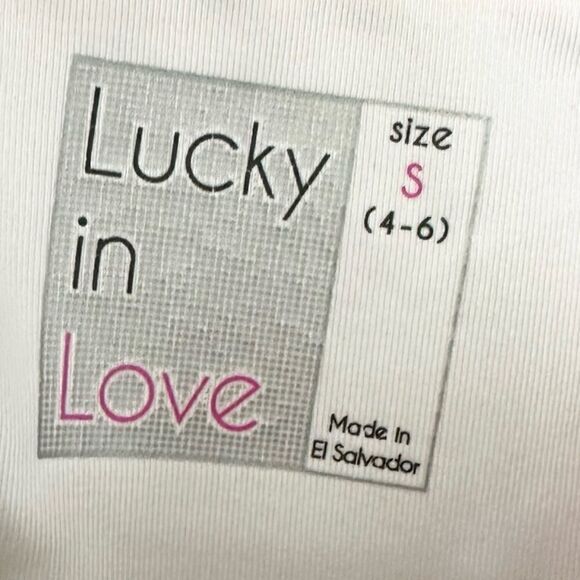 Lucky In Love White & Pink Multi Print Sleeveless Golf Polo Top - Picture 5 of 6